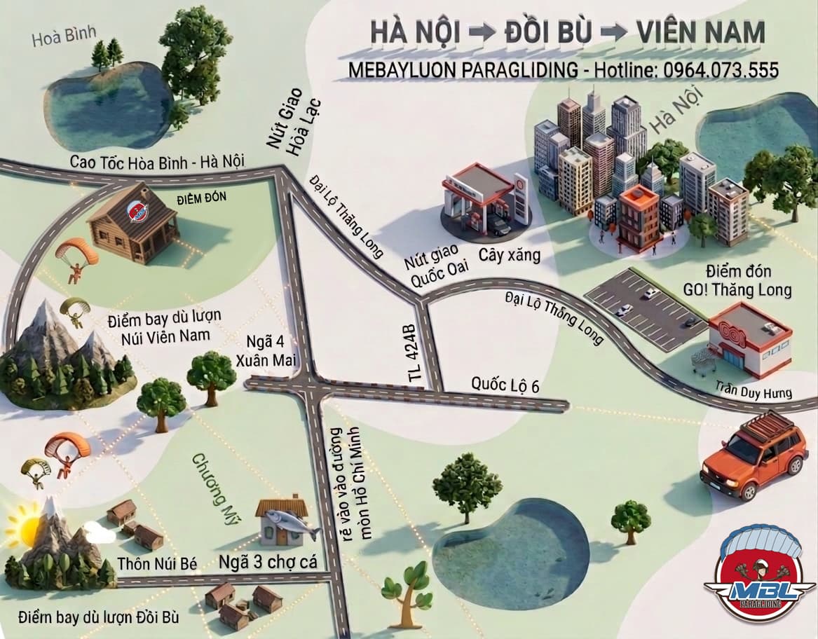 Trải nghiệm dù lượn tại Hà Nội – Bay từ đỉnh cao 1.000m giữa trời mây